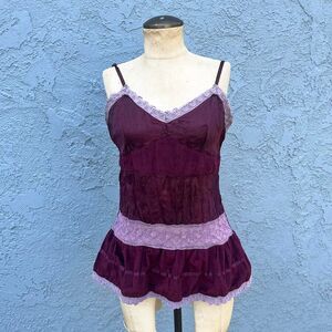 y2k Velvet Tank Top Large Camisole Goth Fairy Renn Faire